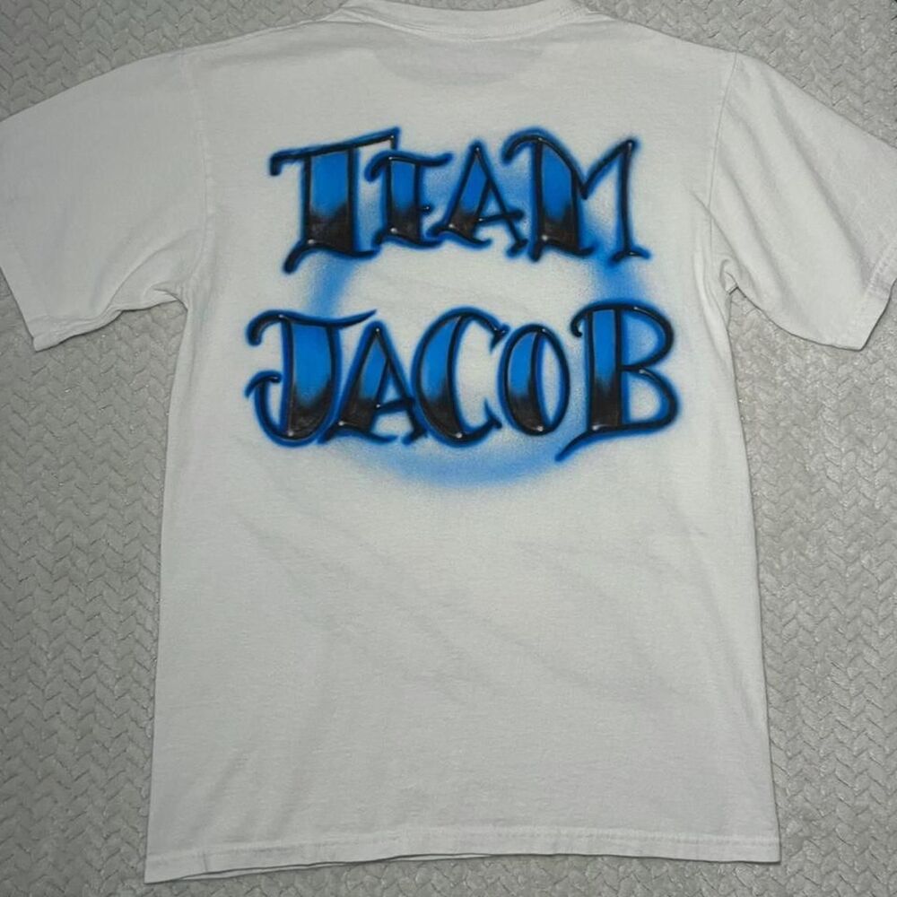 Y2K Twilight Graffiti Air Brushed "Team Jacob" T-Shirt Small